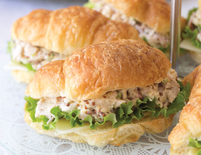 Chicken Cordon Bleu Salad on Croissants