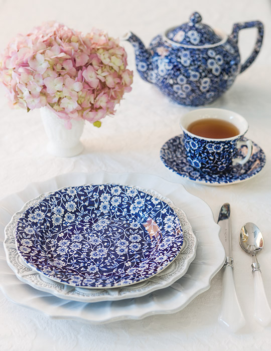 A Pretty Blue Calico Tea