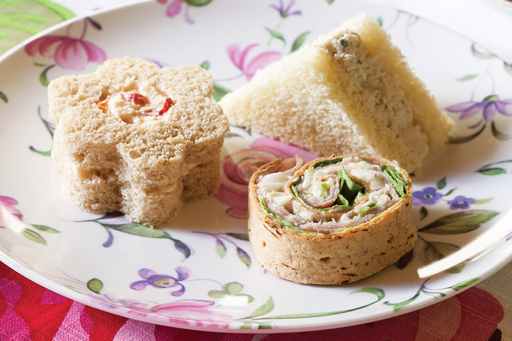 White Pimiento Cheese Flower Sandwiches - TeaTime Magazine
