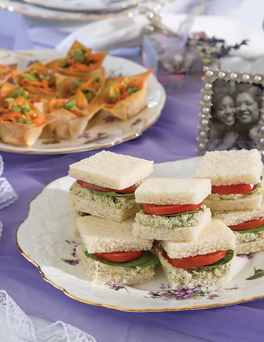 Green Goddess Chicken Salad Tea Sandwiches