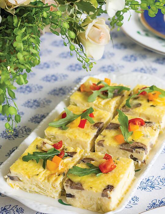 Mushroom-Leek Quiche Squares