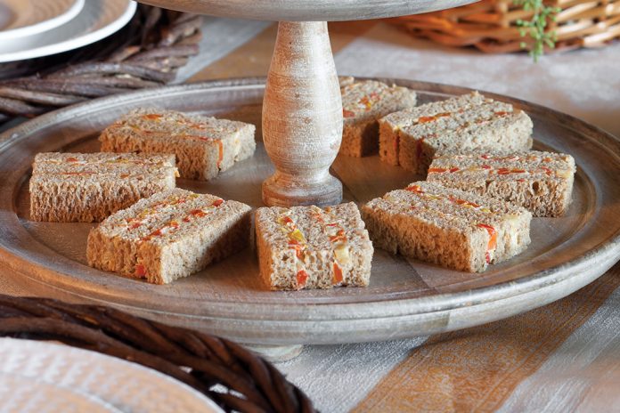 Roasted Vegetable and Cream Cheese Tea Sandwiches