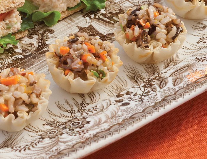 Ginger-Orange Wild Rice Salad in Phyllo Cups