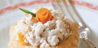 Apricot-Chive Chicken Salad in Puff Pastry Shells