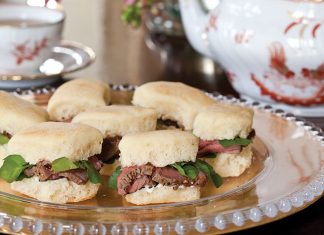 Beef au Poivre and Watercress Tea Sandwiches