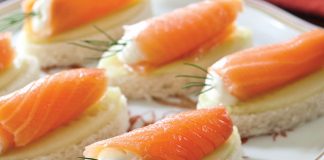 Salmon Cucumber Canapés with Wasabi Aïoli