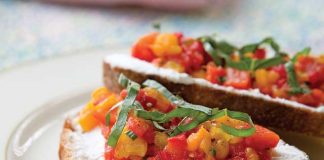 Roast-Pepper-Compote-with-Goat-Cheese