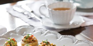 Texas Caviar and Goat Cheese Crostini