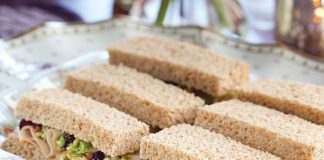 Smoked Turkey and Brussels Sprouts Slaw Tea Sandwiches