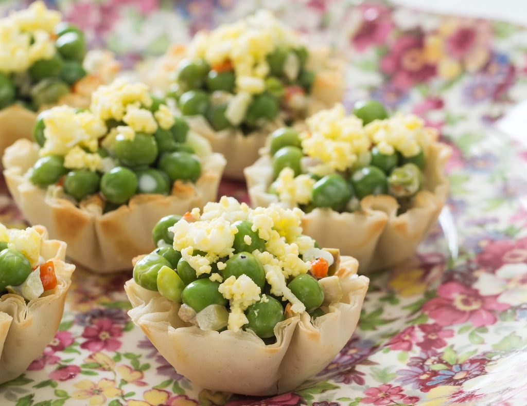English Pea Salad in Phyllo Cups