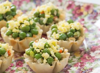 English Pea Salad in Phyllo Cups