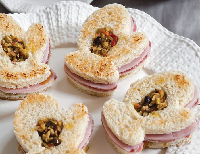 Mitten Muffuletta Tea Sandwiches