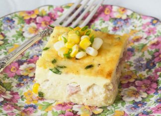 Ham, Corn, and Chive Crustless Quiche