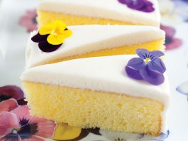 Lemon Pansy Cakes