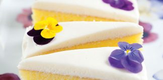 Lemon Pansy Cakes