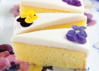 Lemon Pansy Cakes
