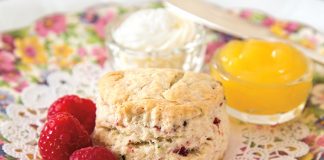 Raspberry-Mint Scones from Easter tea