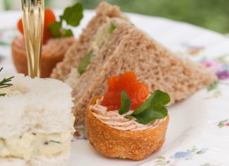 Roasted Red Pepper, Goat Cheese, and Walnut Canapés
