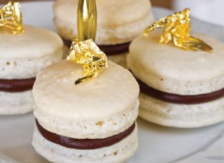 Vanilla French Macarons with Dark Chocolate Ganache Filling