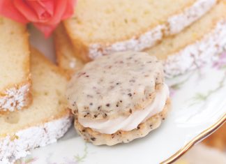 Raspberry-Rose Shortbread Sandwich Cookies