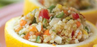Veggie-Quinoa Salad in Lemon Halves