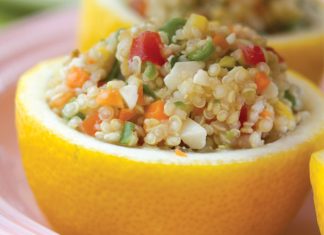 Veggie-Quinoa Salad in Lemon Halves