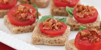 Tomato, Basil, and Bacon Canapés