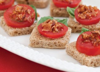 Tomato, Basil, and Bacon Canapés