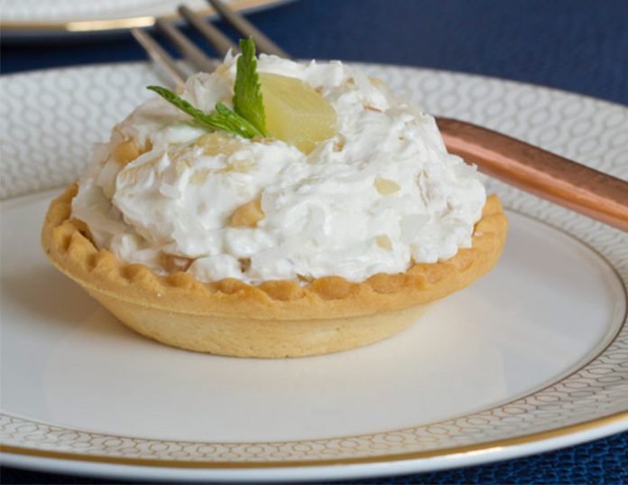 “Rock-A-Hula Baby” Pineapple-Coconut- Macadamia Tartlets
