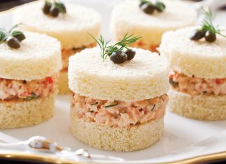Dilled Crawfish Salad Tea Sandwiches