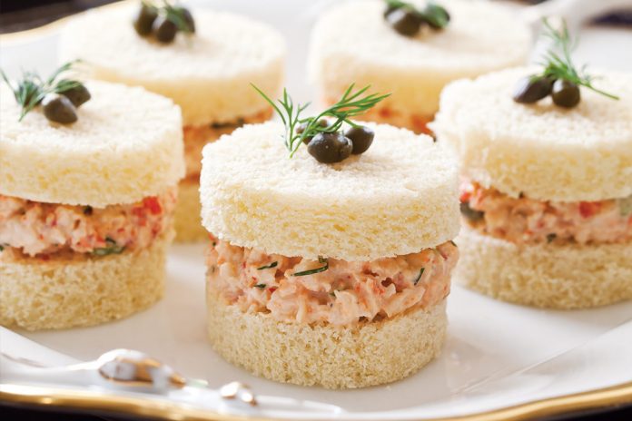 Dilled Crawfish Salad Tea Sandwiches