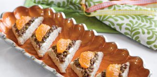 Tangerine, Tapenade, and Goat Cheese Canapés