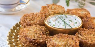 Potato Latkes with Chive Sour Cream