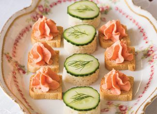 Cucumber Canapés with Dilled Butter