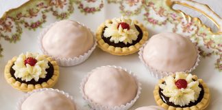 Mini Strawberry-Chocolate Tartlets Rosewater-Almond Bonbon Cookies