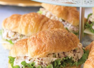 Chicken Cordon Bleu Salad on Croissants