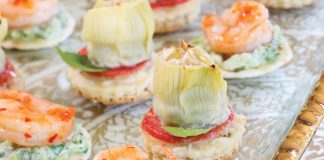 Shrimp and Bok Choy Slaw Canapés
