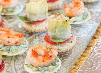Shrimp and Bok Choy Slaw Canapés