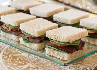 Beef and Spinach Sourdough Tea Sandwiches