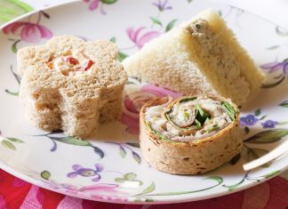 White Pimiento Cheese Flower Sandwiches - TeaTime Magazine