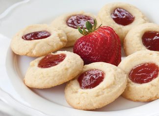 Strawberry-Orange Thumbprint Cookies
