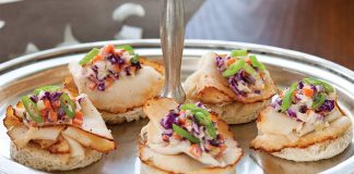 Buffalo Chicken and Slaw Canapés
