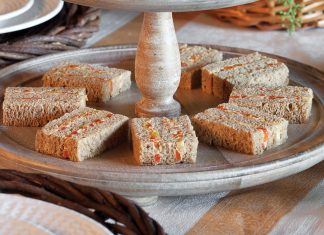 Roasted Vegetable and Cream Cheese Tea Sandwiches