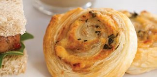 Caramelized Shallot, Parmesan, and Thyme Puff Pastry Swirls