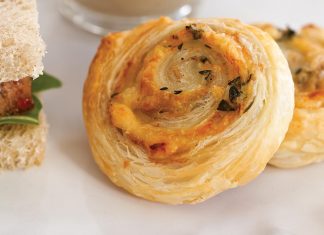 Caramelized Shallot, Parmesan, and Thyme Puff Pastry Swirls