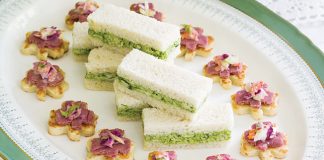 Pesto-Chicken Tea Sandwiches