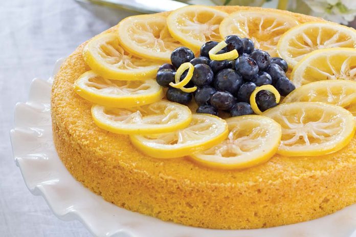 Lemon-Blueberry Cornmeal Cake