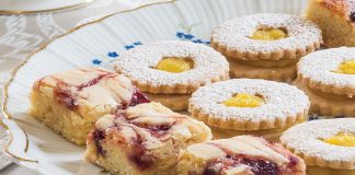 Blondie Bites with Cherry Preserves