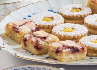 Blondie Bites with Cherry Preserves