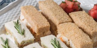 Mandarin Orange & Cashew Chicken Salad Tea Sandwiches